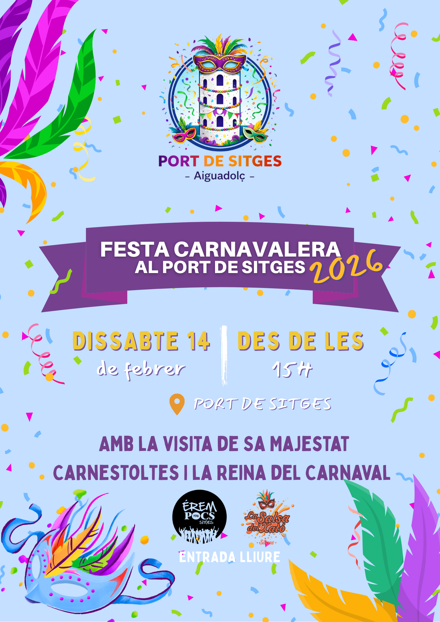 El Carnaval de Sitges 2026 arriba  al Port de Sitges amb una gran festa carnavalera